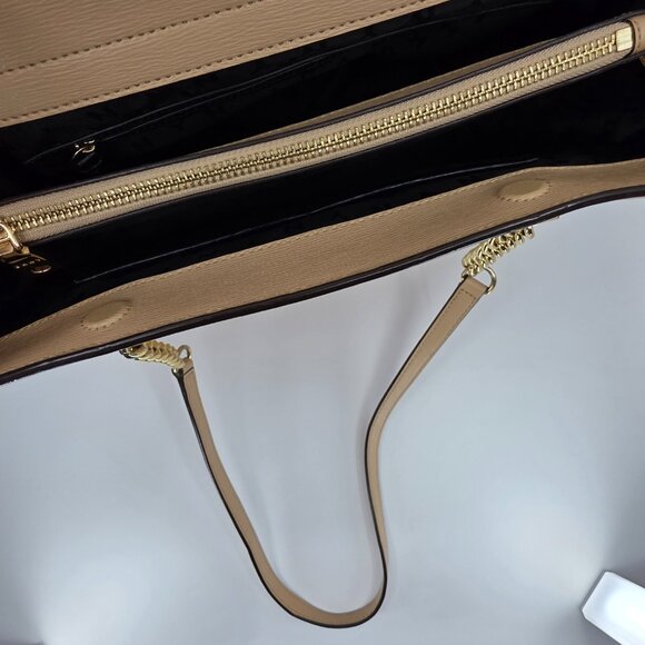 DKNY Creamy Peach Bryant Park East West Chain Tote With Gold Accents - Picture 9 of 15